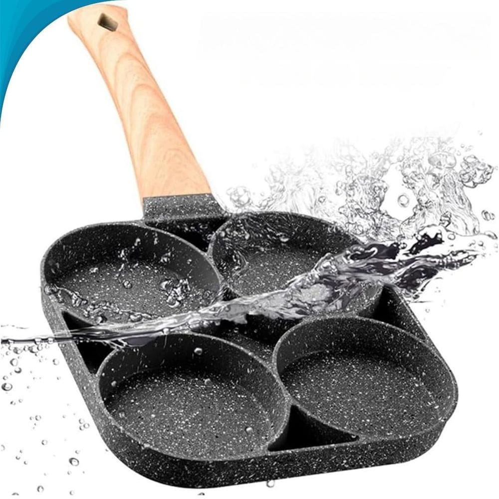 Frigideira 4 Partição Antiaderente Espátula Nylon Presente