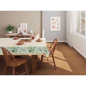Toalha De Mesa Pop Quadrada 4 Lugares Palmas 1,40X1,40M