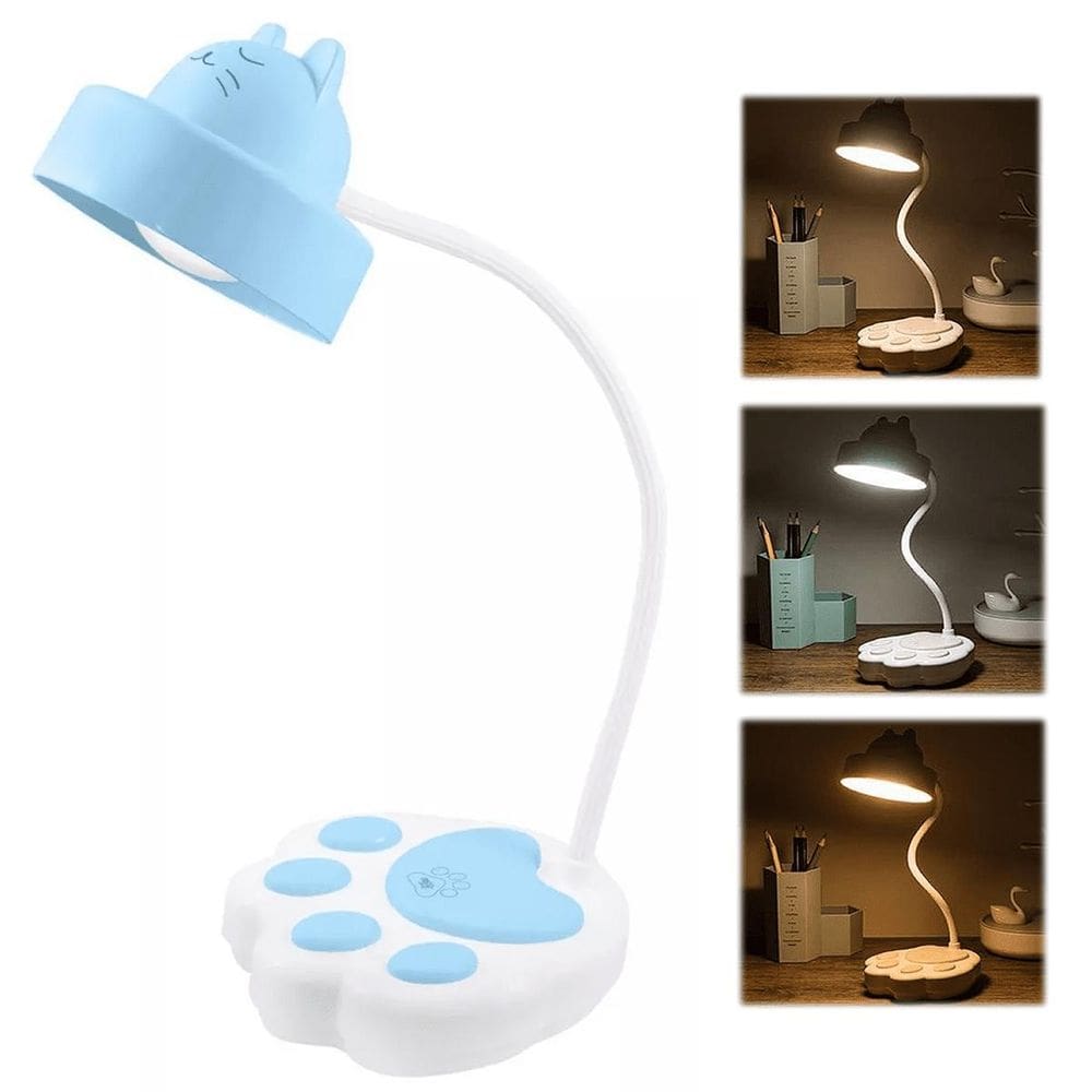 Luminária De Mesa Pata De Gato Led Touch Flexível 3 Tons Luz