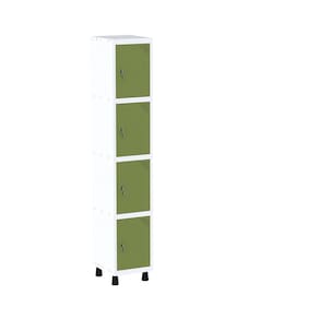 Roupeiro em Aço Mt 1v 4 Portas - Fechadura Branco/Verde Miró