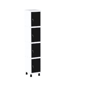 Roupeiro em Aço Mt 1v 4 Portas - Fechadura Branco/Preto