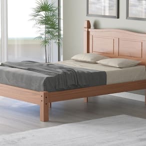 Cama Queen em Madeira Corona Retrô Nogueira  Claro
