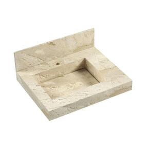 Kit 2 Cubas Esculpidas em Porcelanato Slim para Banheiro 60cm Blu Travertino