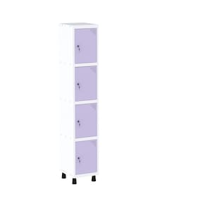 Roupeiro em Aço Mt 1v 4 Portas - Fechadura Branco/Lilás