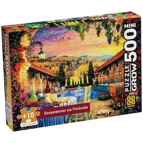 Mini Puzzle 500 Peças Entardecer Na Vinícula