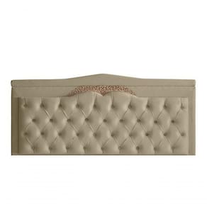 Cabeceira De Cama Box Painel Helena Casal 140 Cm Retro Capitonê Botão Encapados Suede Bege Eli Móveis