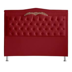 Cabeceira De Cama Box Helena King 195 Cm Capitonê Retro Botão Encapados Suede Vermelho Eli Móveis