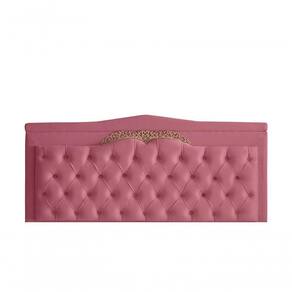 Cabeceira De Cama Box Painel Helena King 195 Cm Retro Capitonê Botão Encapados Suede Rosa Bebê Eli Móveis