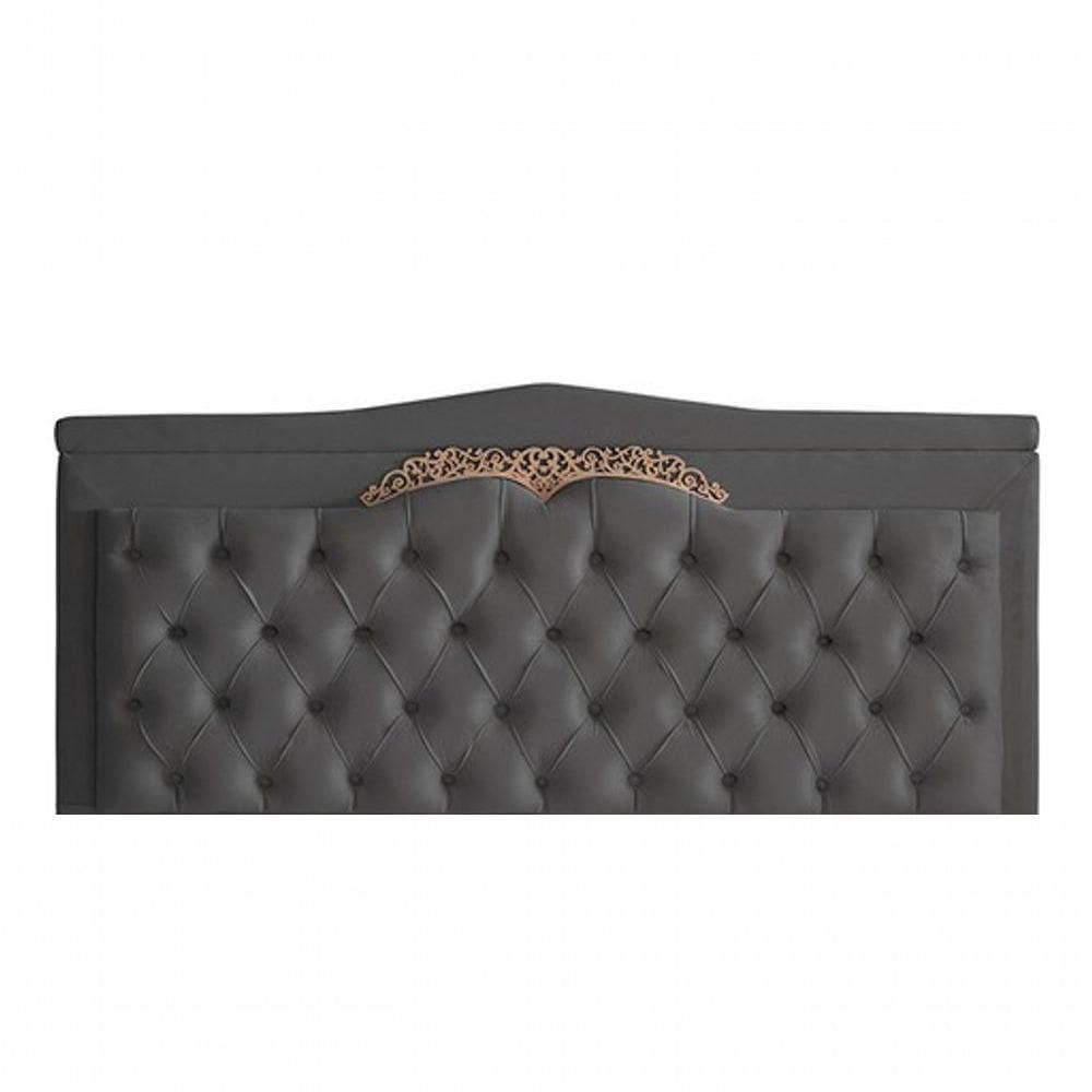 Cabeceira De Cama Box Painel Helena King 195 Cm Retro Capitonê Botão Encapados Suede Grafite Eli Móveis