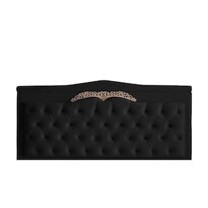 Cabeceira De Cama Box Painel Helena King 195 Cm Retro Capitonê Botão Encapados Suede Preto Eli Móveis