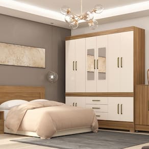 Guarda Roupa Casal 10 Portas 3 Gavetas com Espelhos New Murano Demóbile