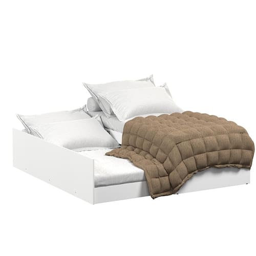 imagem-Cama Matrix 3 em 1 Quarto Solteiro com Auxiliar e Casal - Branco