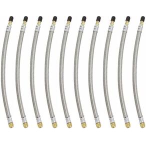 10 Prolongador Extensão Flexível Malha de Aço 270mm Bico De Roda