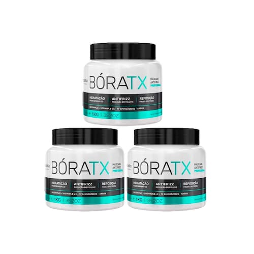 imagem-Kit Com 03 Máscara Bóratx Borabella 1kg