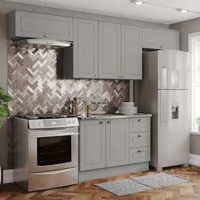 Cozinha Completa 4 Peças 100% MDF Internacional Cinza