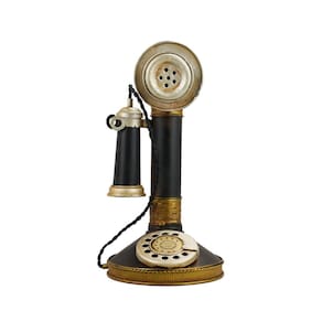 Miniatura Telefone De Disco 26x13x13cm Retrô - Tudo em Caixa