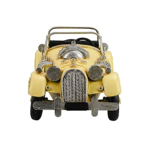 Miniatura Carro Amarelo Conversível 8x29x12,5cm Estilo Retrô