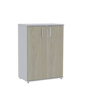 Armário Intermediário 02 Portas Pivotante Aic1100 Cinza/Nogueira