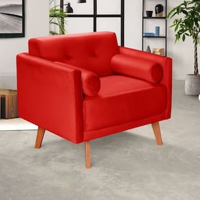 Poltrona Moderna Decoração Sala, Varanda, Recepção Luma Vermelho