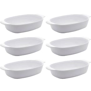 6 Travessas de Melamina para Restaurante 31cm Servir Guarnições com Alças Laterais