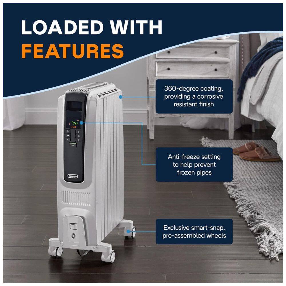 Aquecedor a Óleo Portátil Termostato com 3 Configurações Proteção