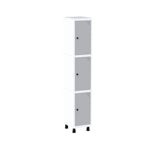 Roupeiro em Aço Mt 1v 3 Portas Pitâo Totalmente Fechado Branco/Cinza