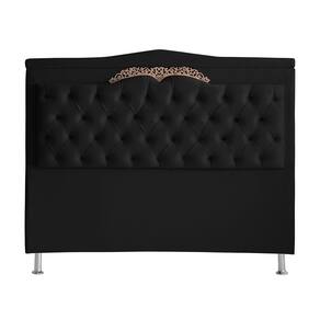 Cabeceira De Cama Box Helena King 195 Cm Capitonê Retro Botão Encapados Suede Preto Eli Móveis