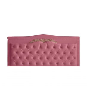 Cabeceira De Cama Box Painel Helena Casal 140 Cm Retro Capitonê Botão Encapados Suede Rosa Bebê Eli Móveis