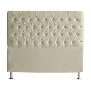 Cabeceira De Cama Box Paris Casal 140 Cm Botão Strass Suede Porcelana Eli Móveis