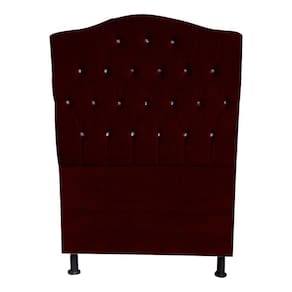 Cabeceira De Cama Box Princesa Solteiro 90 Cm Botão Strass Suede Bordo Eli Móveis