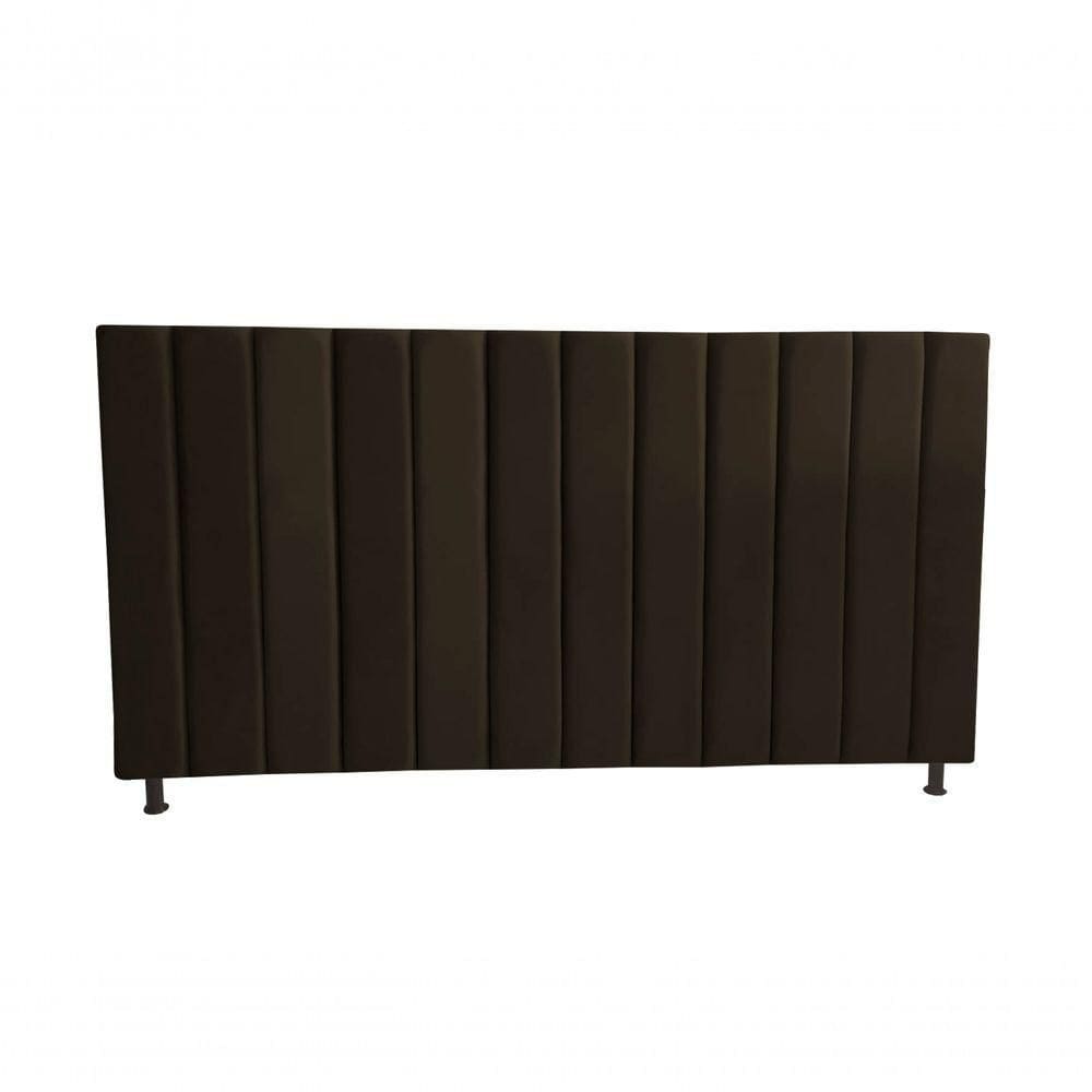 Cabeceira De Cama Box Estofada Gabi Queen 160 Cm Suede Marrom Eli Móveis