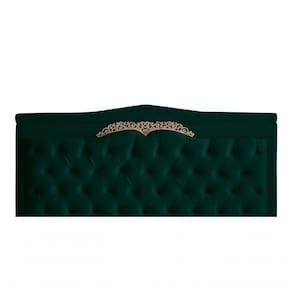 Cabeceira De Cama Box Painel Helena Queen 160 Cm Retro Capitonê Botão Encapados Suede Verde Eli Móveis
