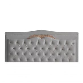 Cabeceira De Cama Box Painel Helena Queen 160 Cm Retro Capitonê Botão Encapados Suede Prata Eli Móveis