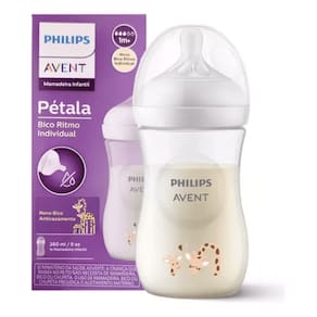 Mamadeira Philips Avent Pétala 1M+ Bico Ritmo Individual 260Ml Girafa