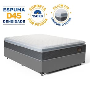 Cama Box com Colchão de Espuma D45 Pillow Top Fort Comfort Casal 138cm