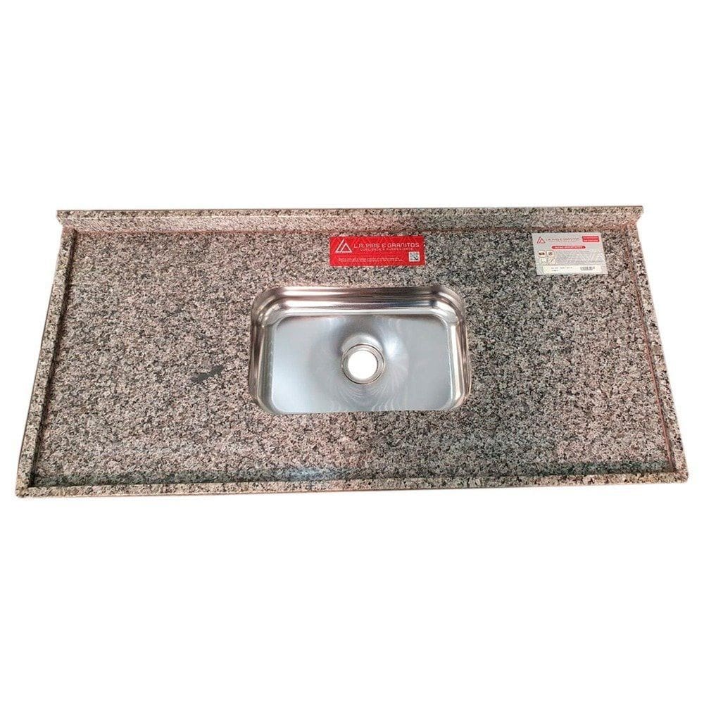 Pia de Cozinha Granito 150 cm Itabira Standard Cuba simples Ocre Itabira