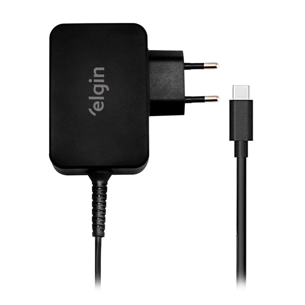 Fonte Para Notebook Elgin, Tipo-C, 90W, Carregamento Rápido, Cabo 1,80m, Bivolt - 46RFTE65WTPC