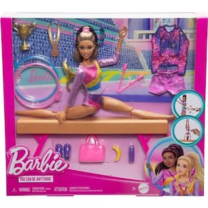 Barbie Profissoes Barbie Morena Conjunto de Ginasta Mattel HRG53