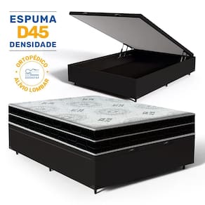 Cama Box Baú com Colchão de Espuma D45 Pillow In Anjos OrtoConfort Casal 138cm