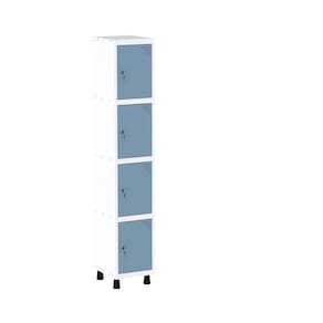 Roupeiro em Aço Mt 1v 4 Portas - Fechadura Branco/Azul Dalli