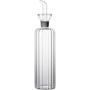 Porta Azeite Galheteiro 250Ml Vidro Canelado E Bico Dosador