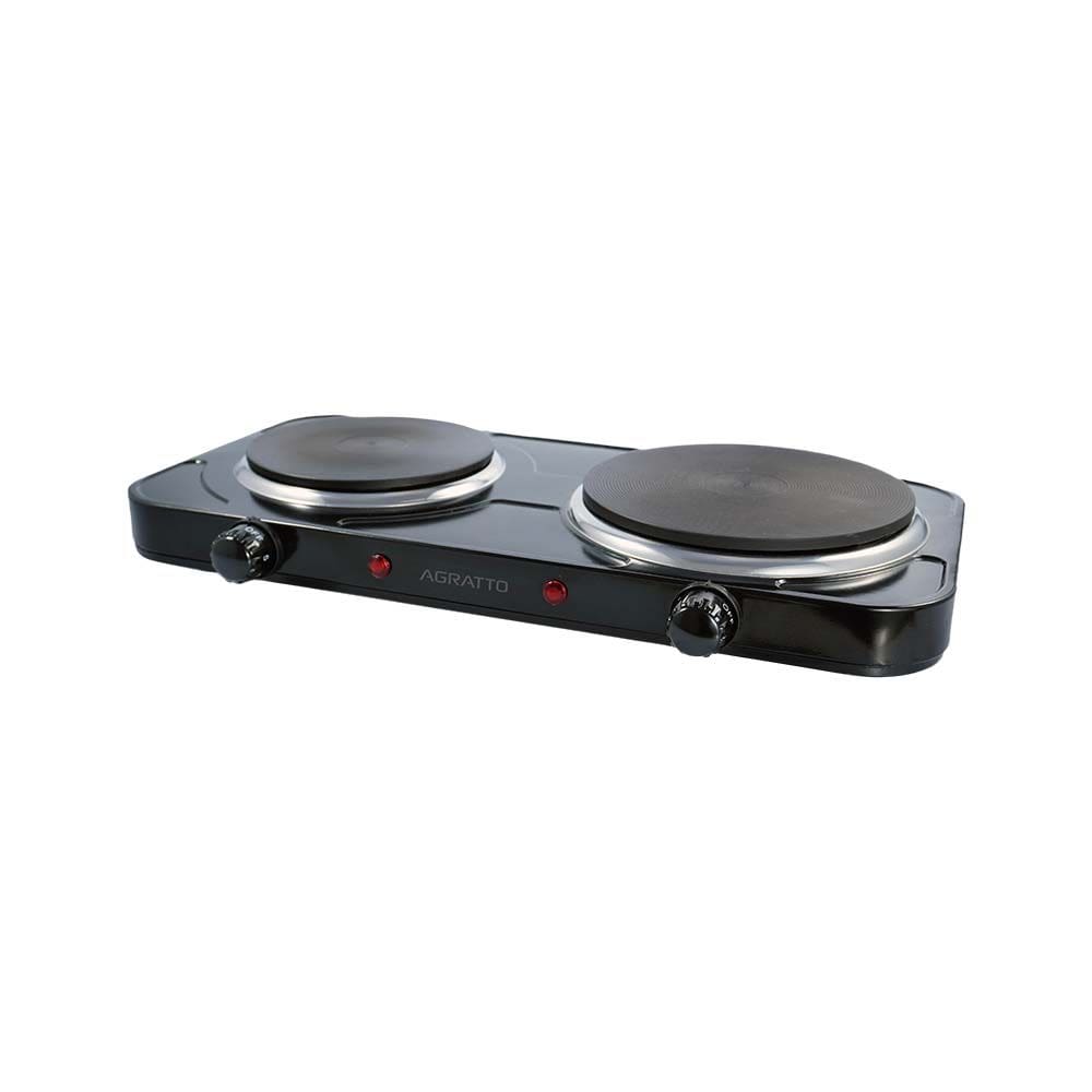 Fogão Cooktop de Mesa Elétrico Portátil 2 Bocas FMP-02 Preto 5 Temperaturas 2500W  Agratto