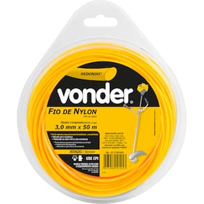 Fio de Nylon Para Roçadeiras 3MM X 50M RedondoVonder