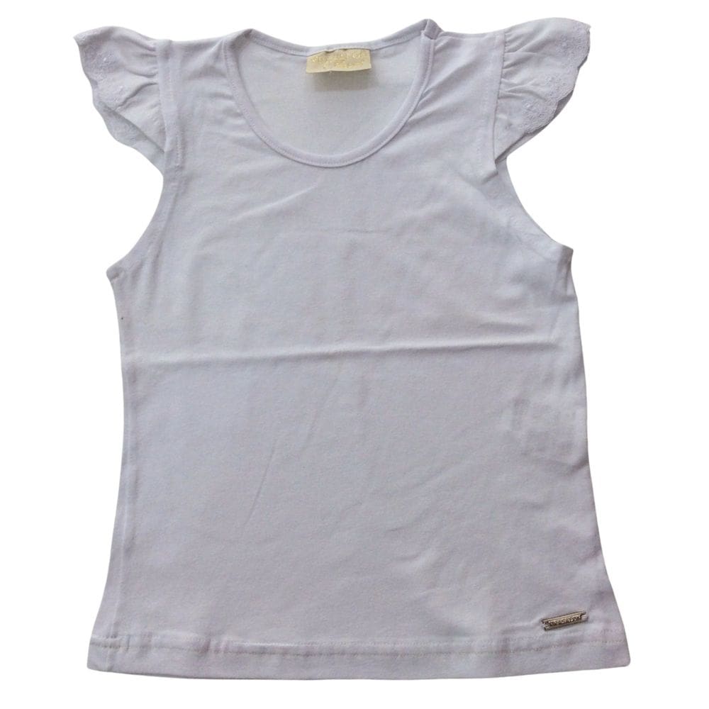 Blusa Manga regata infantil fem Vrasalon rendinha