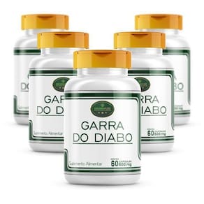Garra Do Diabo 300 Cápsulas 500Mg 100% Natural 5 Frascos