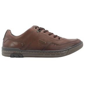 Sapatênis Pegada Masculino em Couro Terracota/Brown