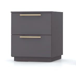 Mesa de Cabeceira com 02 Gavetas Sevilha Preto Fosco - Pallazio