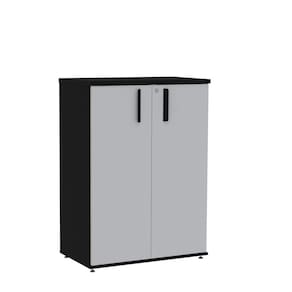 Armário Intermediário 02 Portas Pivotante Aic1100 Preto/Cinza