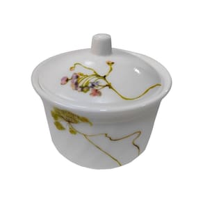 Açucareiro Flora Opalino Com Tampa 250Ml Tradicional Vidro