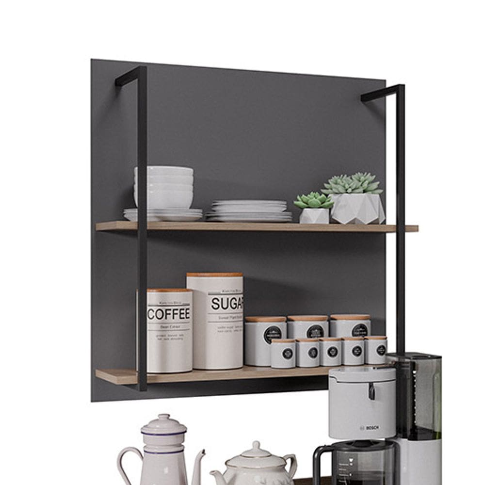 Prateleira Industrial Dupla Cozinha Suspenso Painel Eri 70,5cm M12 - D`Rossi